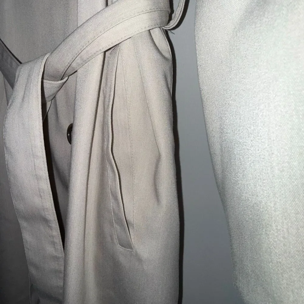 Vintage Towne by London Fog Trench Coat 12R Beige Late 80s Early 90s Belted Doub